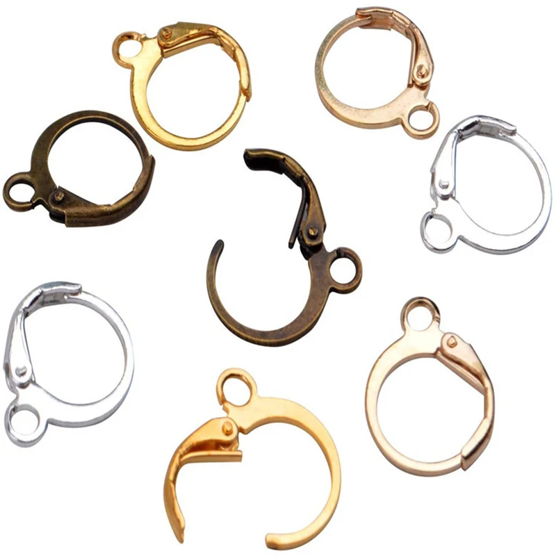 

50 Pieces/Lot 12*15MM Metal Brass Ear Hook Earring Accessories Diy Handmade Jewelry Materials Wholesale