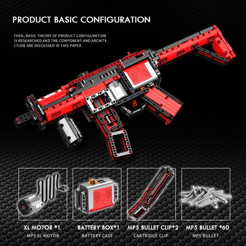 MOC 29369 непрерывного стрельбы пуля Warfront HK MP5 MLI пистолет строительные блоки техника