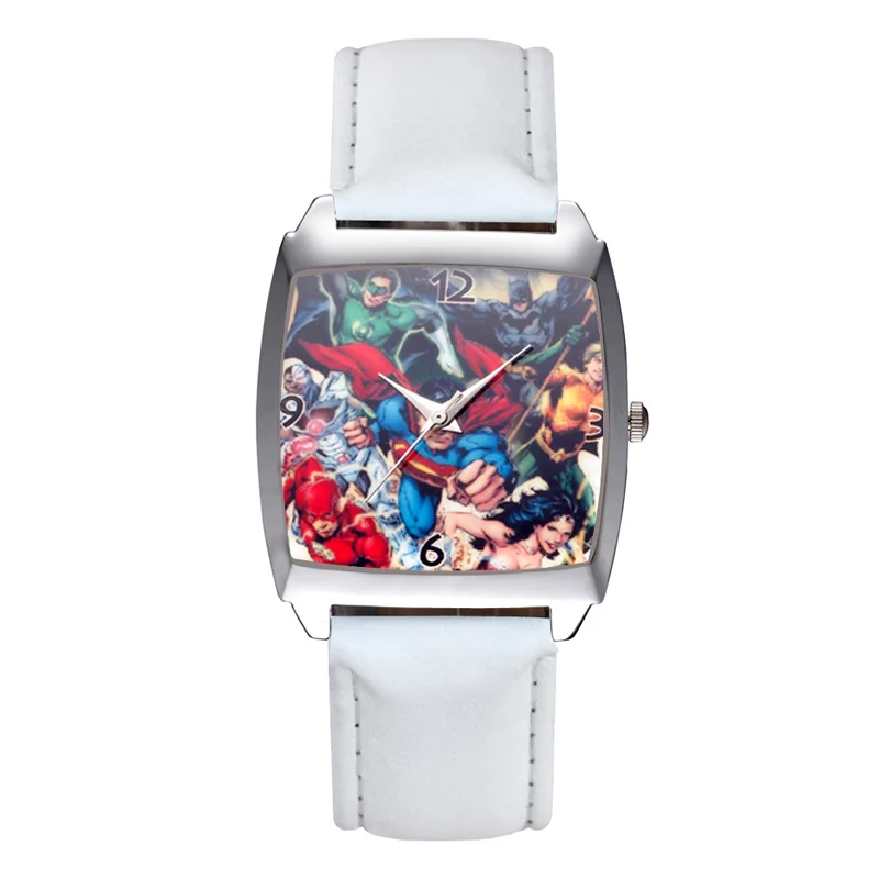 

Children's Cute Cartoon Square Style Women Student Boy Girl Leather Steel Strap Quartz Wrist Watches JD36
