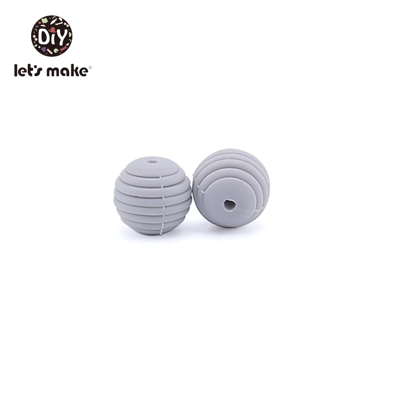 

Let's make Silicone Beads Teethers 15mm 20pcs DIY Threaded Silica Beads BPA Free 4-6 Months Spiral Food Grade Silicone Teething