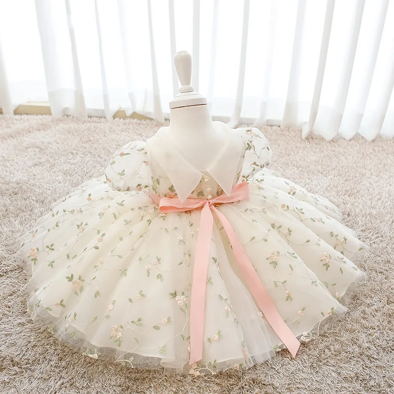 

1-13Years Girl Kids Princess Dress Girls Fancy Wedding Party Birthday Flower Sweet Elegant Dress Summer Dresses Clothes