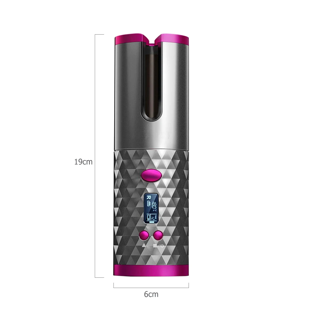 

Wireless Automatic Hair Curling Iron Multifunctional USB Rechargeable Hair Curler Portable LCD Display Ceramic Curly Hair Tool