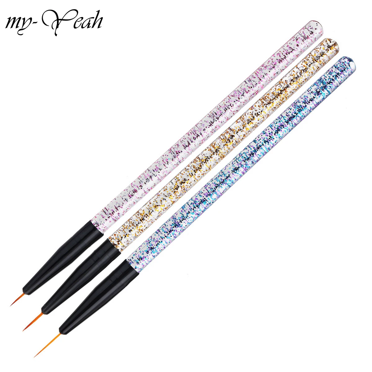 3 шт./компл. нейл-арта с акриловыми ручками Французский цветок линии полоски