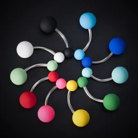 colorful acrylic belly bars pircing navel ring stud women piercing belly button stainless steel post sexy piercings