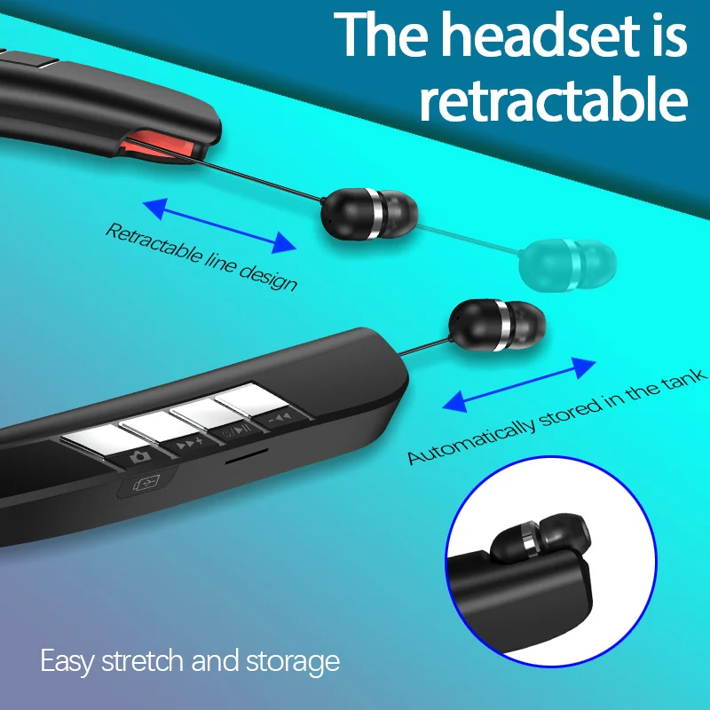 LZ3 Bluetooth-Compatible Headset Wireless Hanging Neck Card Sports Earphone Ultra-long Battery Life | Электроника