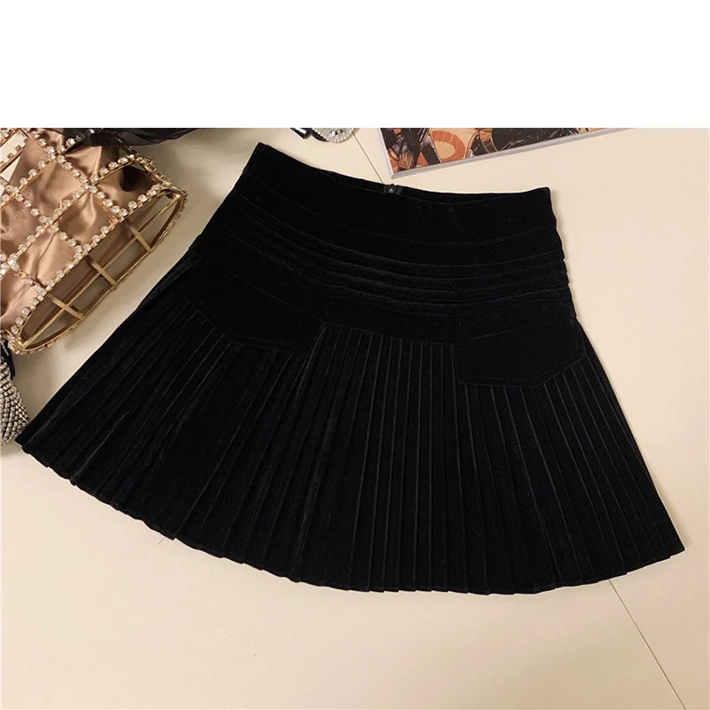 Высокое качество Мода 2019 дизайнерская подиумная юбка женская Бархатная