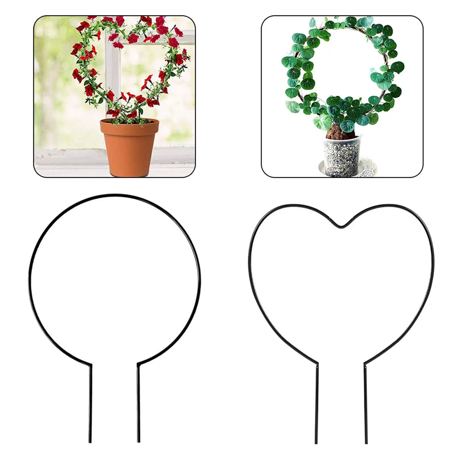 

Black Metal Garden Trellis For Climbing Plants Flower Vegetables Rose Rattan Heart And Round Shape Plant Holder Drop Shipping