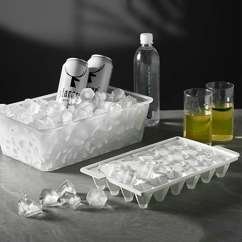 Ice Cube Mould Food Grade Freezer Grid Club Cube Tray Mold Non-toxic Durable Bar Pub Wine Ice Blocks Maker