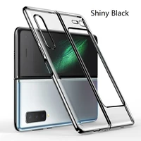 luxury plating clear case for samsung galaxy fold phone case transparent hard back cover for samsung galaxy w2020 all inclusive