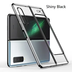 luxury plating clear case for samsung galaxy fold phone case transparent hard back cover for samsung galaxy w2020 all inclusive free global shipping