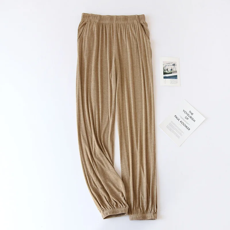 

Summer Designer Homewear Womens Casual Cotton Soft Solid Sleeping Bottom Ladies Viscose Breathable Sleep Pants Female Trousers