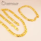 18K золото GP Ювелирные наборы для грузовика Man 8 мм Фигаро браслет цепочка Цепочки и ожерелья 2 шт комплект ювелирных изделий колье в едином положении во время занятий легкой атлетикой, Мода ювелирный аксессуар