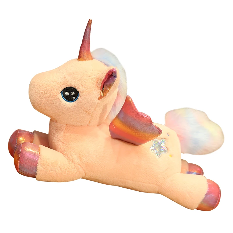 

Nice Hot Huggable Rainbow Unicorn Plush Toy Stuffed Dolls Flying Horse For Children Girl Soft Pillow Home Decor Birthday Gifts