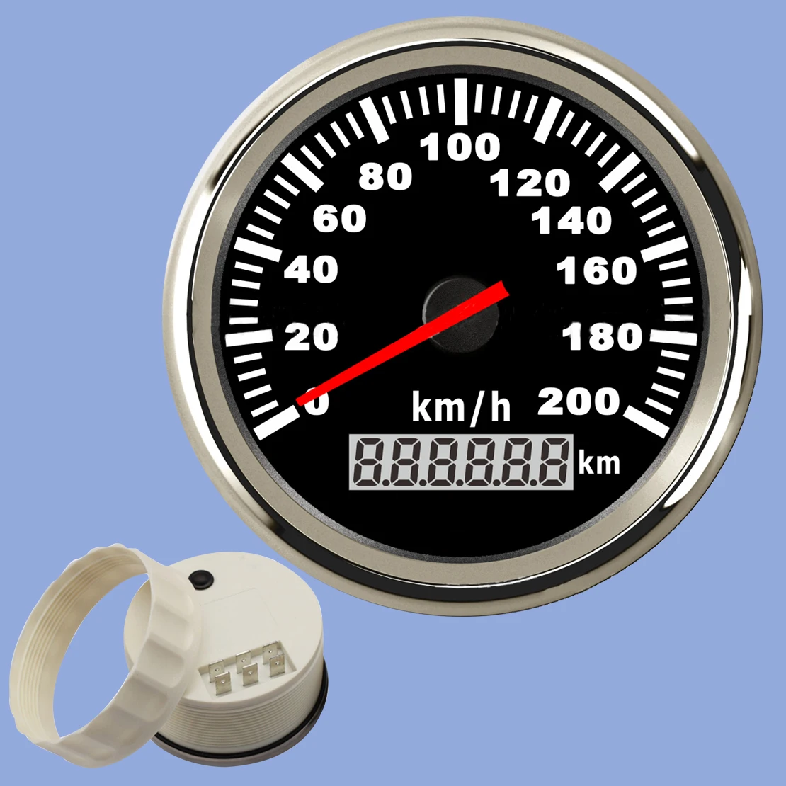 

DWCX Car 85mm 120km/h Waterproof Digital Pointer Speed Odometer Speedometer Gauge Meter Universal