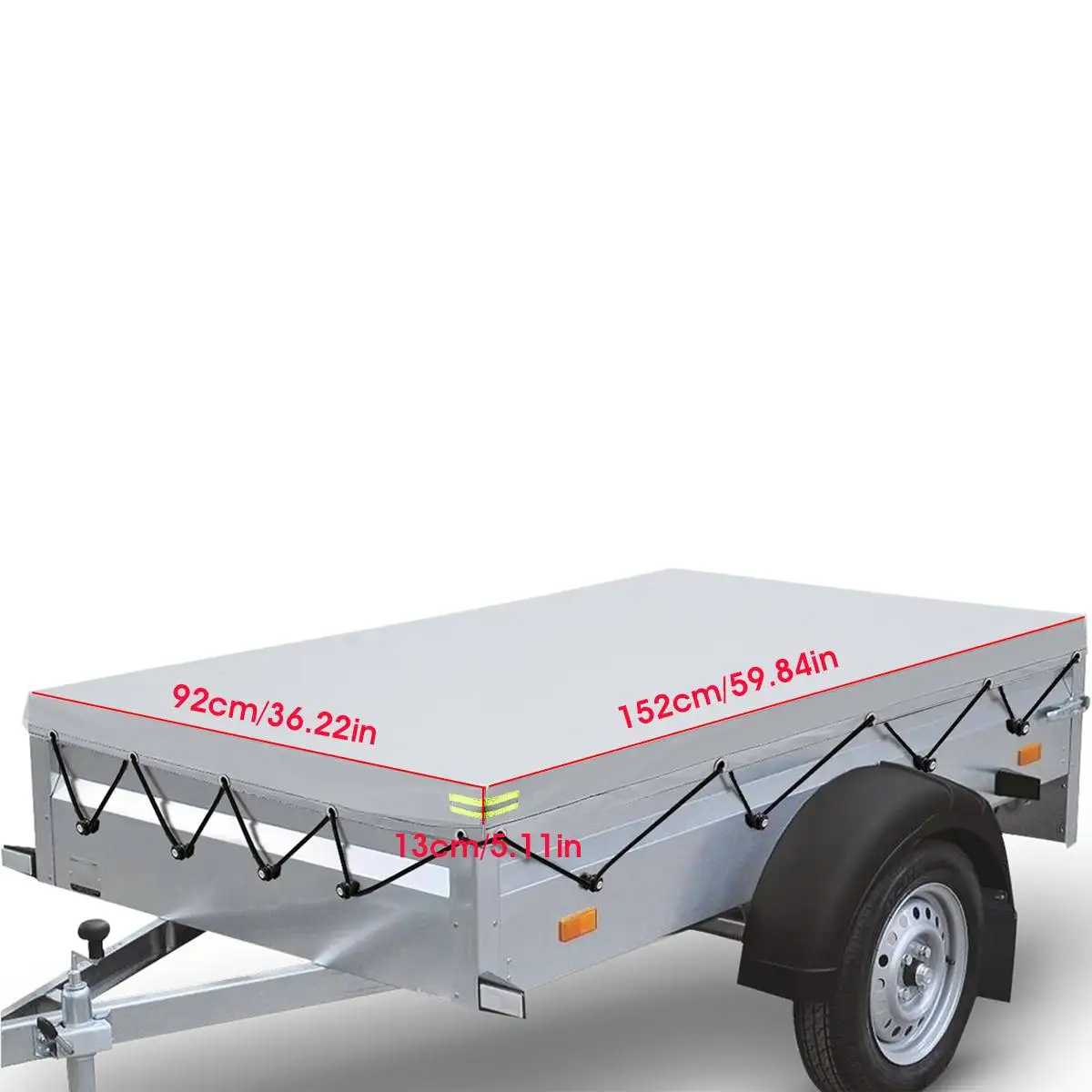 

New 152x92x13cm Trailer Truck Car Cover Waterproof Windproof Dust Protector With Rubber Belt Outdoor Auto Roof Tent Cover Canopy