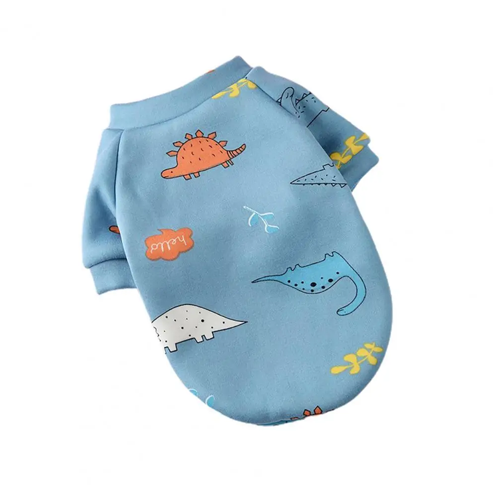 

Pet Sweatershirt Hoodies Cartoon Printing Round Neck Cotton Dog Two-legged Pullover Costume Pet Clothes for Daily Life