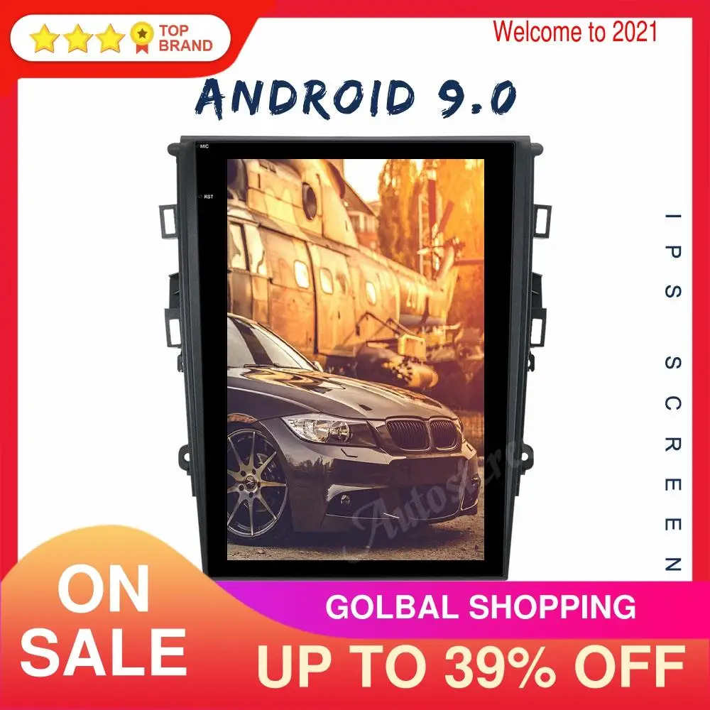 4 + 128G Android 9 0 для Ford Mondeo Fusion MK5 2013 13 6 &quotTesla Style Автомобильный GPS-навигатор головное