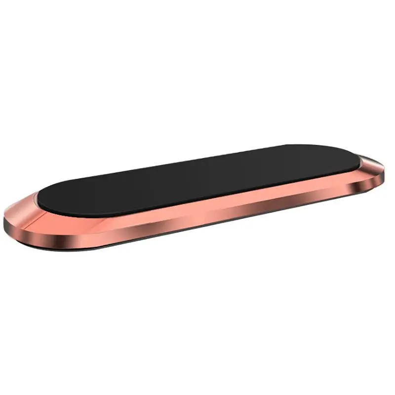 Rose Gold Magnetic Car Phone Holder Stand for iphone Samsung Xiaomi Wall Metal Magnet GPS Car Mount Dashboard Mini Strip Shape Stand - Цвет: Rose Gold