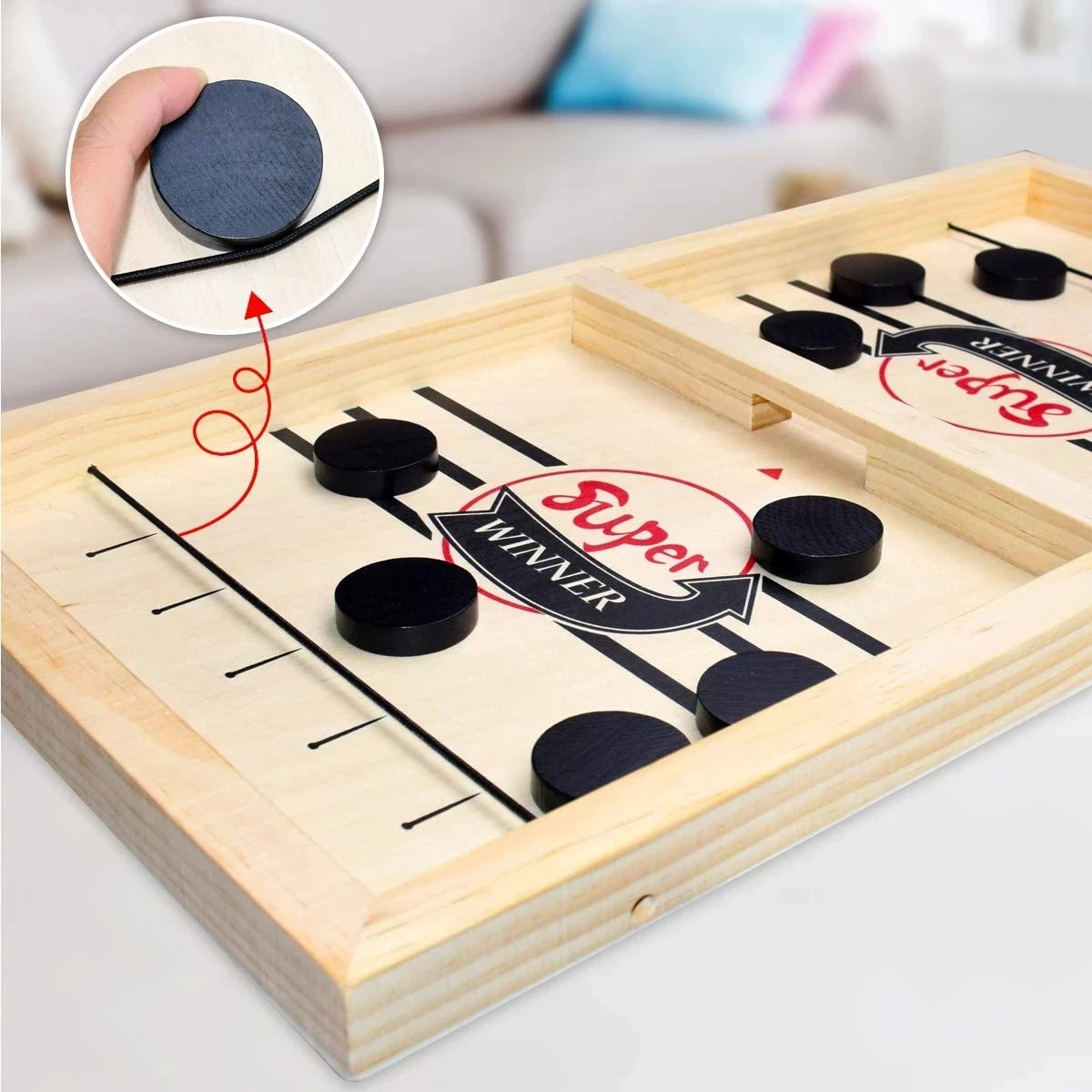 Table Hockey Paced Sling Puck Board Games Foosball Winner Game Parent-child Interactive Toys Fast Sling Puck Winner Party Game