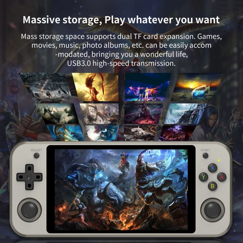 

RG552 Retro Game Console Dual Systems Android Linux Pocket Game Player Built-in 6400mAh Battery Built-in 64G 4000+ Games
