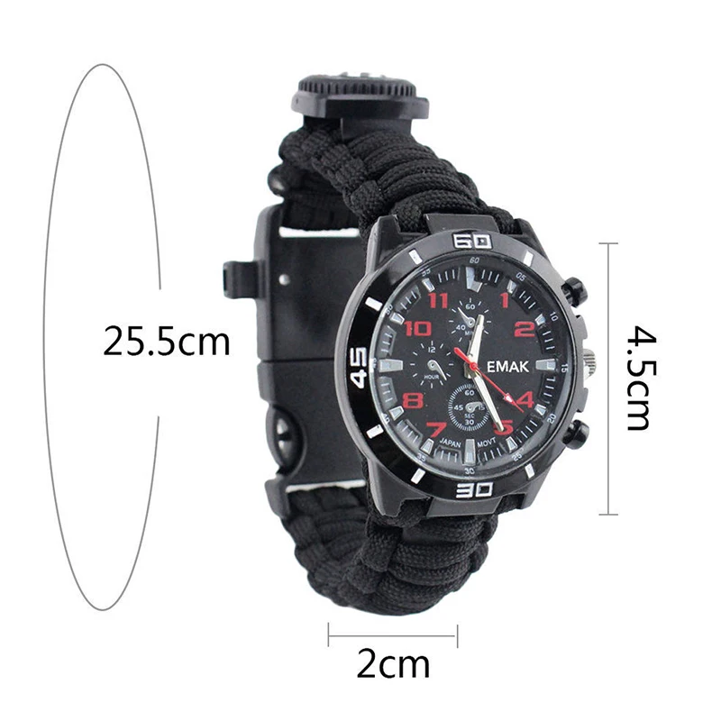 16 в 1 военный аварийный Паракорд Браслет Открытый кемпинг компас для выживания