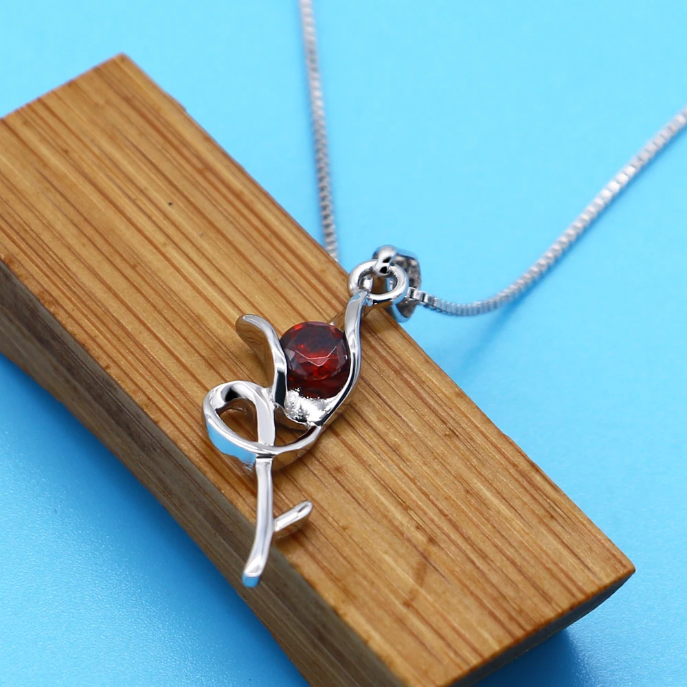 Женское ожерелье с подвеской в виде цветка розы 3 цвета Ретро стиль Boho Botanical