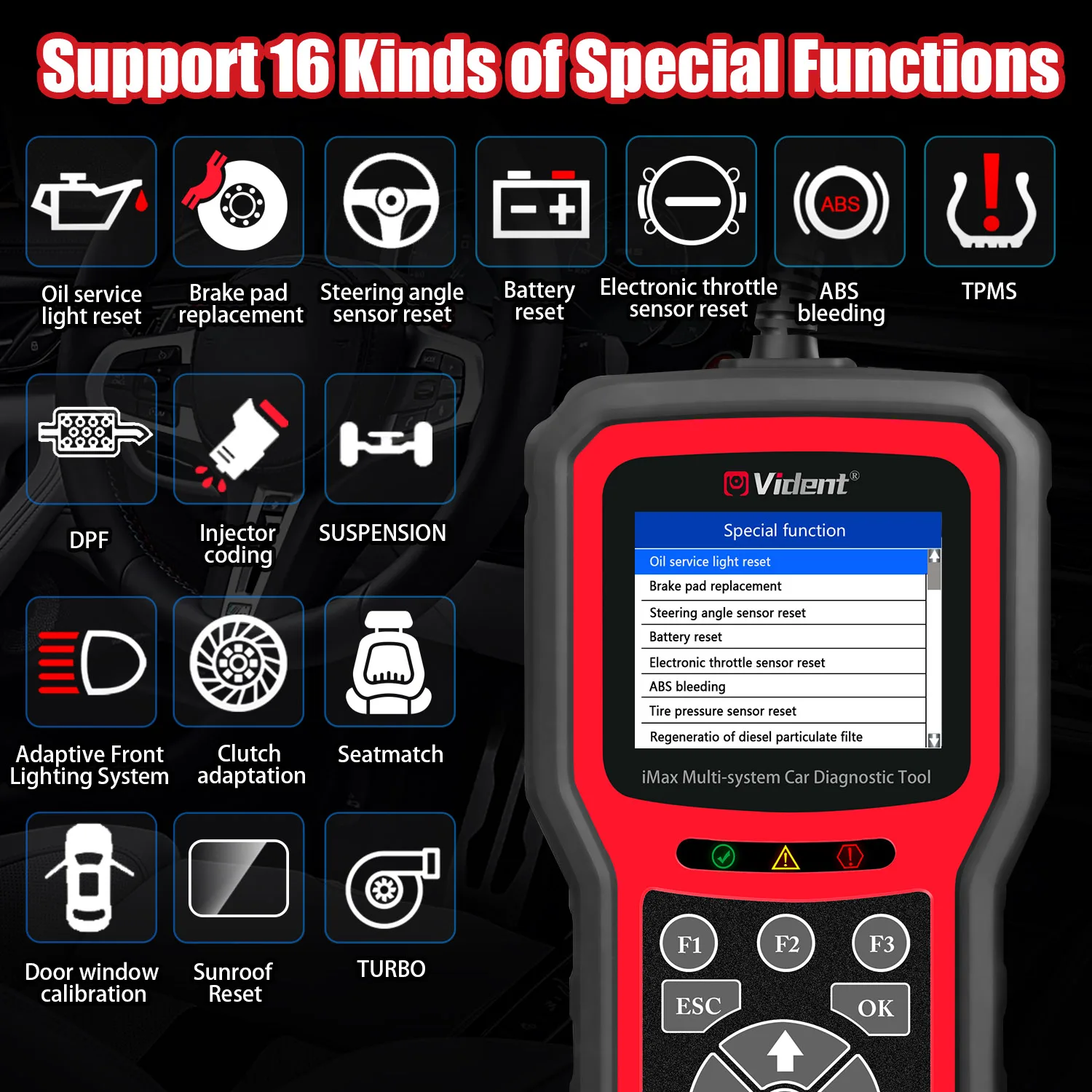 VIDENT iMax4303 для Jaguar/Land Rover OBD2 автомобильный диагностический инструмент Поддержка TPMS
