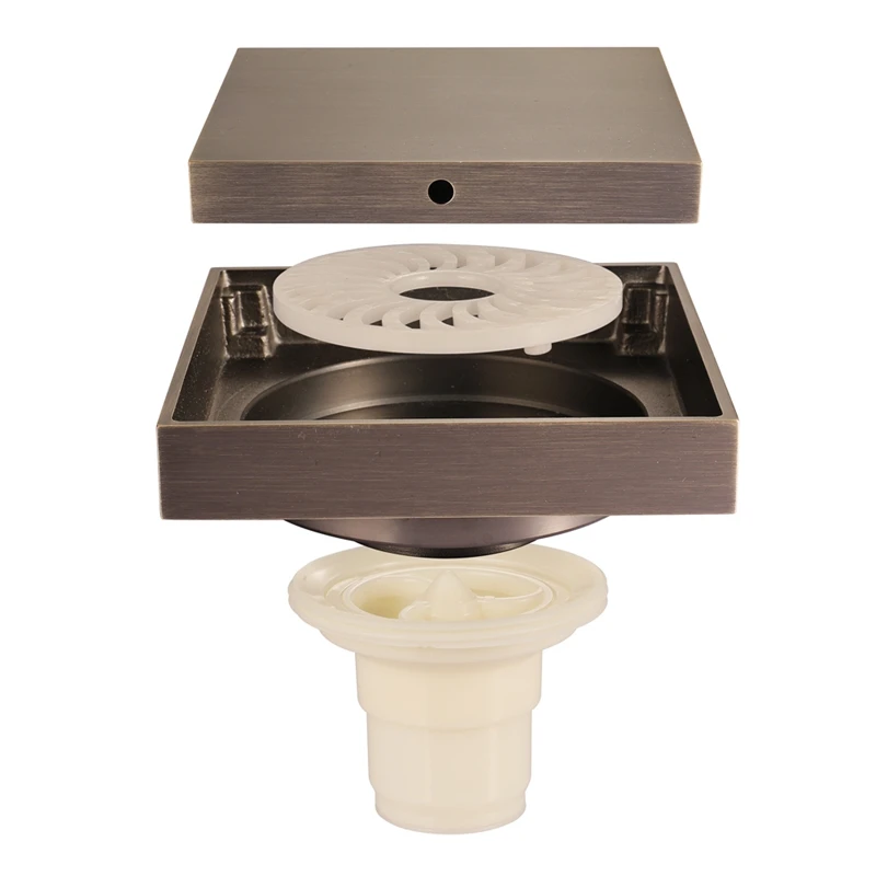 

100X100mm Floor Drains Copper Square Shower Floor Drains Tile Insert Drain Channel Bathroom Drain Hair Catcher