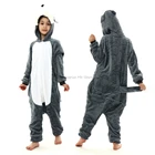 Пижамные комплекты с животными, волком, единорогом, мультфильмами для детей, комбинезоны для мальчиков и девочек, цельные комбинезоны с капюшоном, подростковые пижамы, Комбинезоны