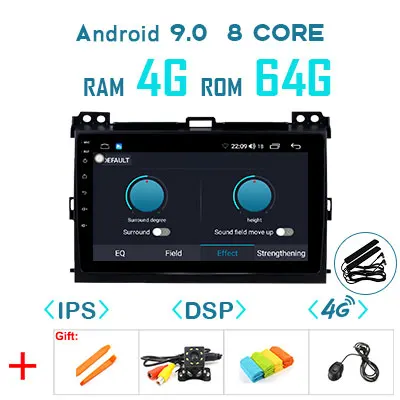 4G 64G DSP no canbus 1280P Android 9,0 4G 64G Carplay gps для Toyota LAND CRUISER Prado 120 Lexus GX470 мультимедиа DSP ips экран стерео без DVD Радио - Цвет: 4G 64G DSP no canbus