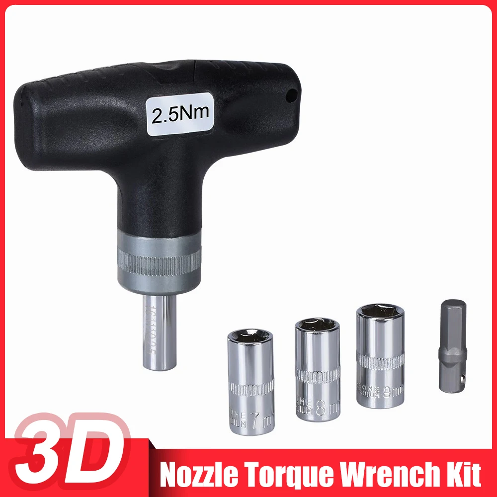 3d nozzle preset torque wrench 1 8nm 2 5nm fast hex socket torque wrench 789mm for 3d printer nozzle e3d v6 volcano mk8 mk10 free global shipping