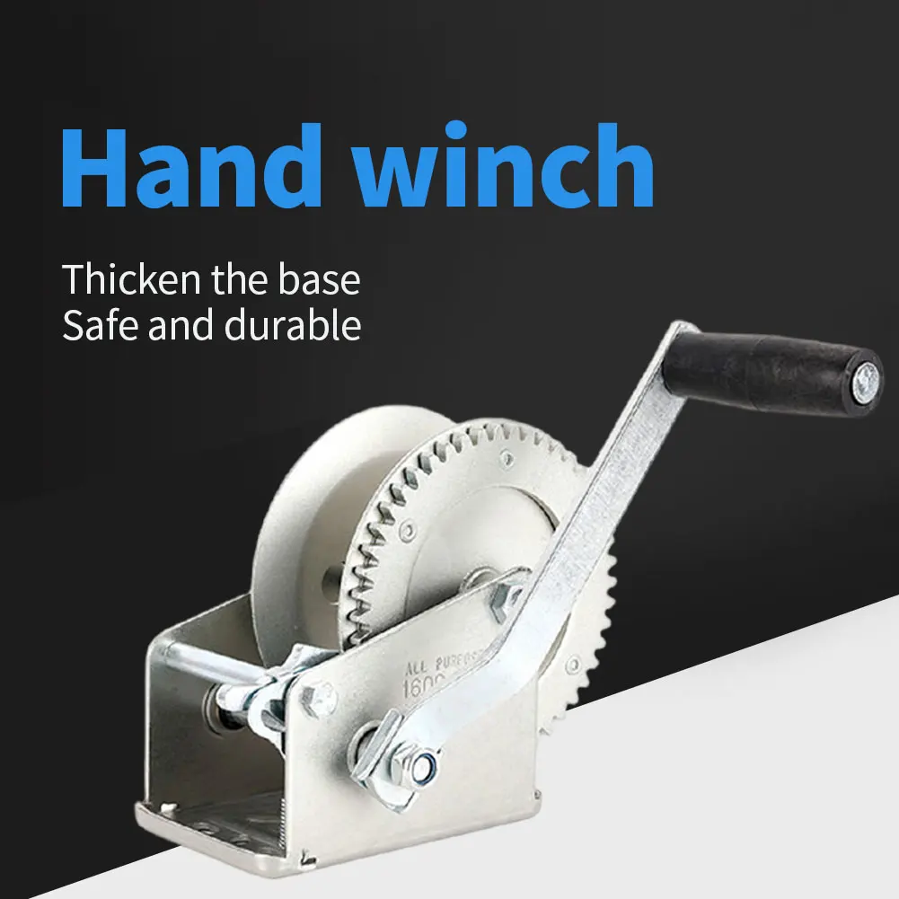 

Hand Crank Winch with 2 Gear Winch Heavy Duty Boat Pickup Trucks Trailers Lifting Tool Hand Winch Hand Tool lifting sling