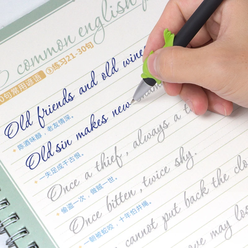 English Copybook School Circular Font Exercise Book Adult Hard Pen Calligraphy Practice Word Reuse Sticker Italian Italic | Канцтовары