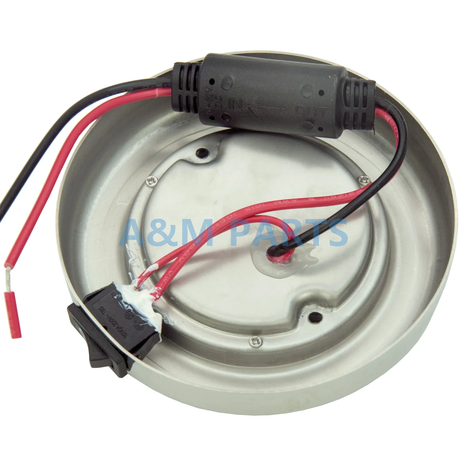 

Boat Caravan LED Puck Light With Rocker Switch Multi-voltage 12-24V Marine RV Cabin Interior Lamp Stainless Steel Housing 4 inch