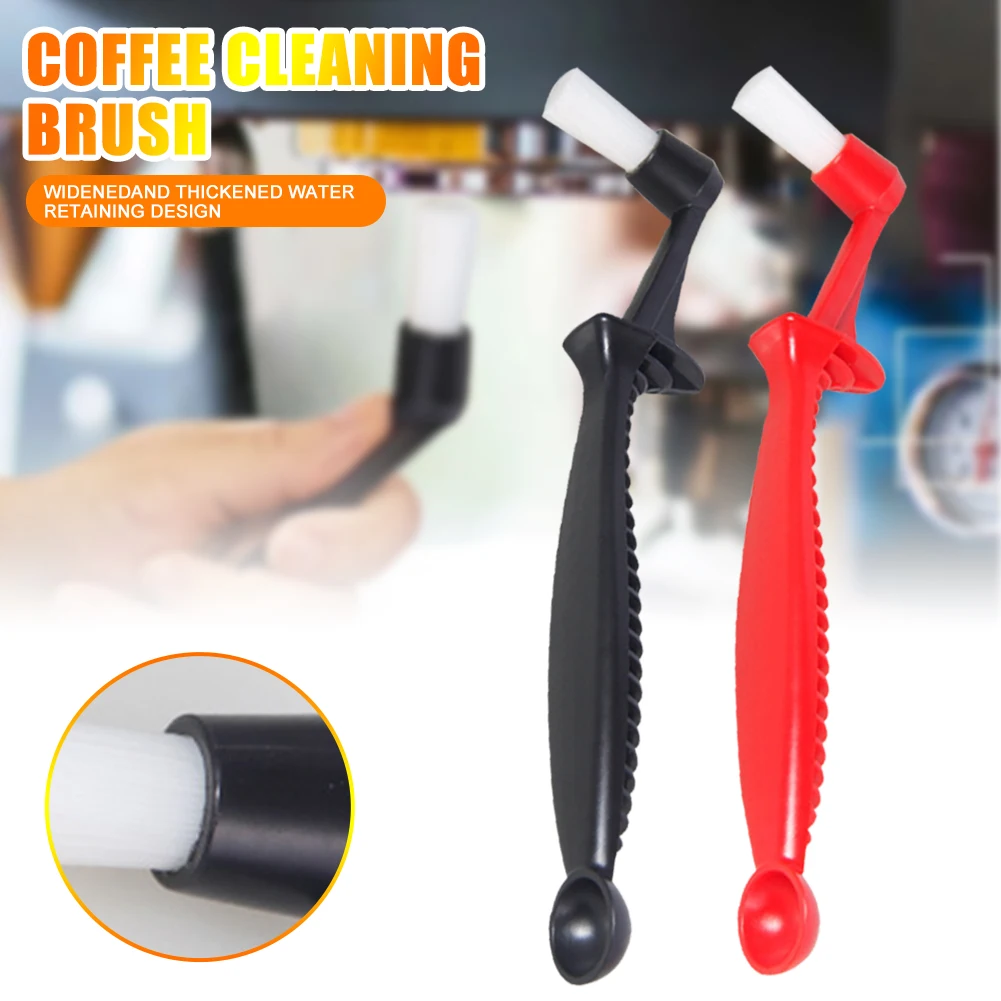 

2 in 1 Espresso Coffee Machine Brush with Spoon Long-Handle Coffee Grinder Extraction Head Coffee Machine Cleaning Brush