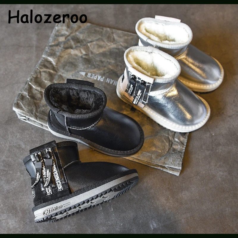 

Winter New Kids Snow Boots Baby Girls Warm Ankle Shoes Children Brand Boots Boys Waterproof Fashion Boots Slip On Black Shoes