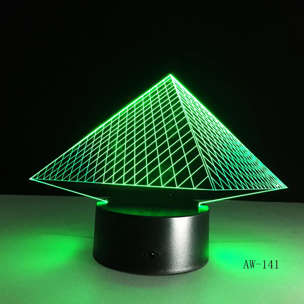 1 шт. 3D цветная перезаряжаемая модель пирамиды светодиодный Ночной светильник