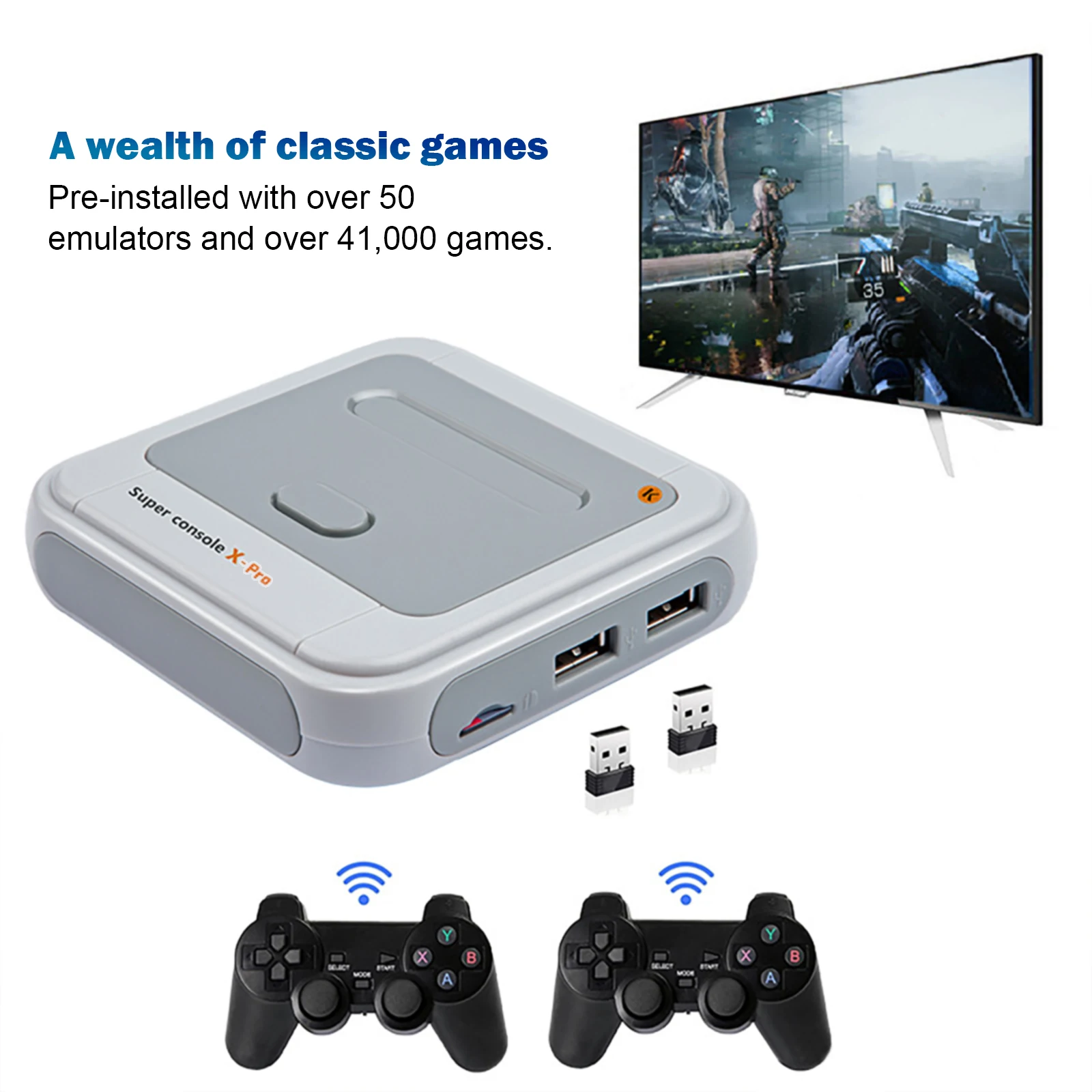 Супер консоль X Pro S905X HD WiFi выход мини ТВ Видео игровой плеер для PSP/PS1/N64/DC игры