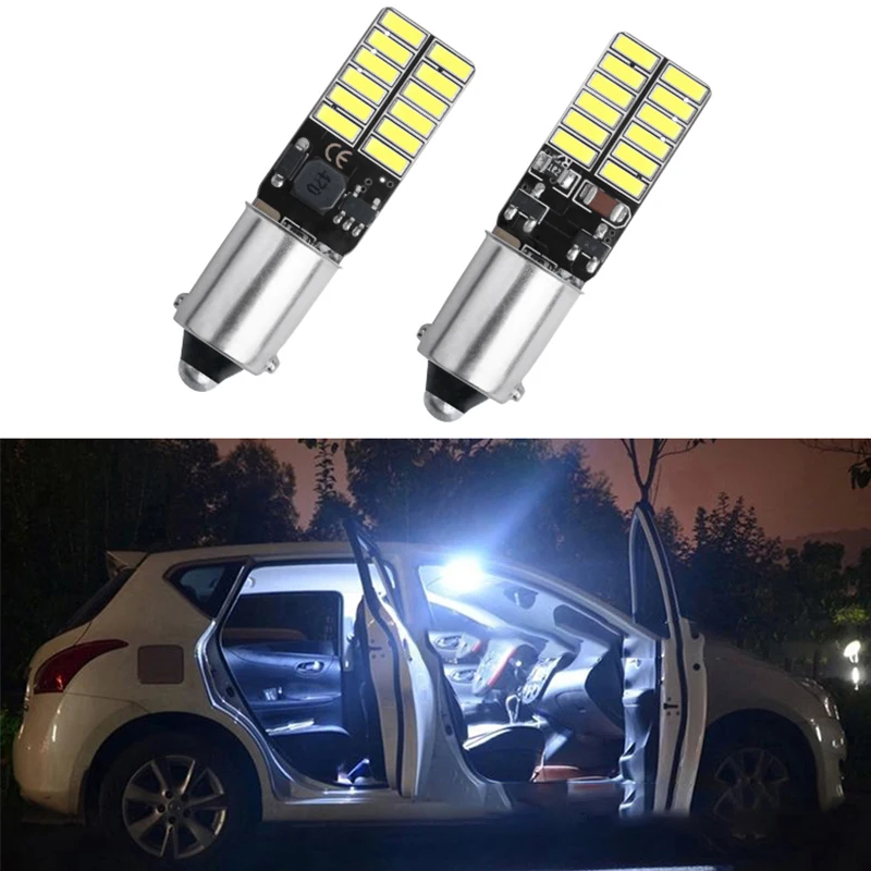 Светодиодные лампы BA9S T4W T11 Лампы Canbus 4014 24 SMD для освещения салона чтения