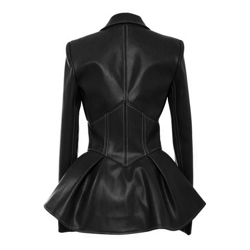 2020 Fashion and Temperament Sumitong High-quality European and American New PU Leather Fall 2020 Women  Leather  Woman Jacket