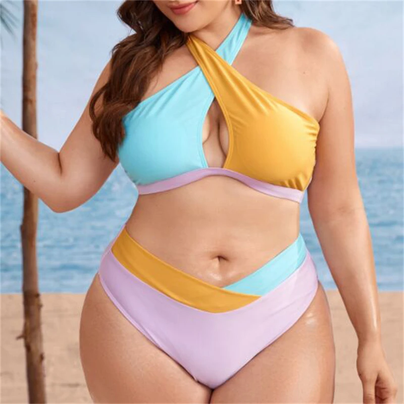 Новый купальник с перекрестным вырезом женская пляжная одежда вырезами женский