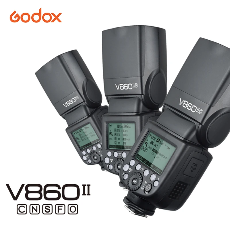 Вспышка Godox V860II для камеры GN60 HSS TTL вспышка Canon Nikon Sony Olympus Fujifilm Fuji фотоаппарат