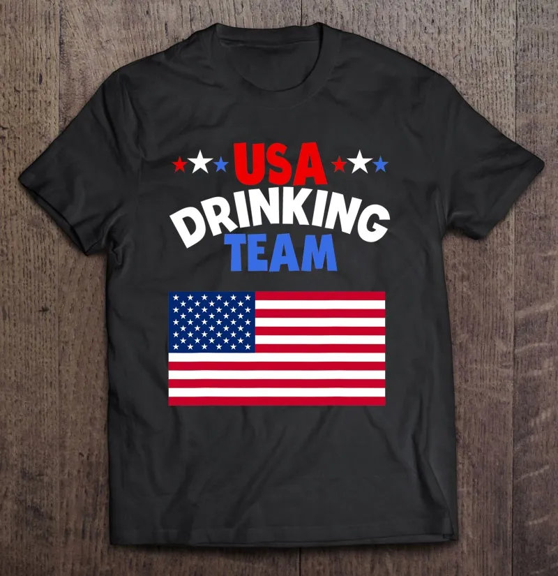 Официальная футболка США Питьевая команда для людей американвечерние оверсайз