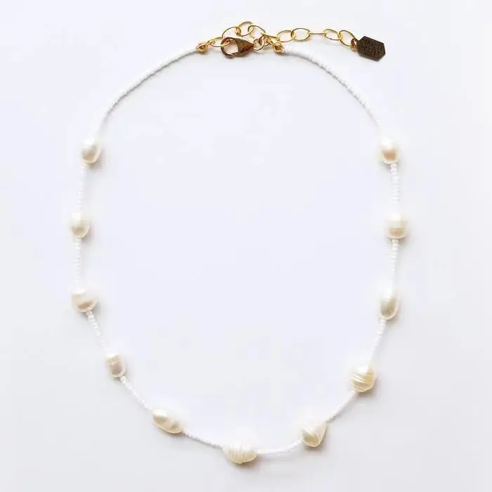 Модные звенья цепи bijoux Ожерелье из нержавеющей стали богемная жемчужная подвеска в стиле барокко ожерелье весна-слинг закрытие MATERA ожерелье - Окраска металла: 19