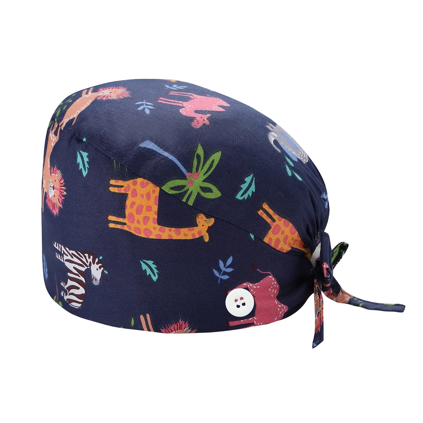 

Men's and Women's Nurse Cap Operating Room Pharmacy Nursing Laboratory Pet Shop Animal Print Bouffant Hat With Sweatband 2021