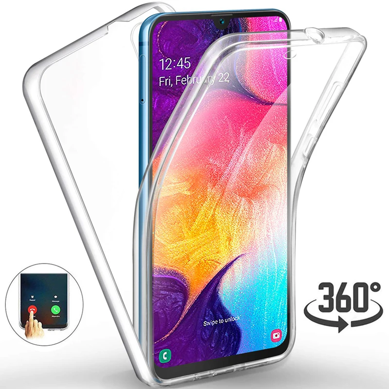 Двойной силиконовый чехол 360 для Samsung Galaxy A10 A30 A50 A70 M10 M20 J4 J6 J8 A6 A7 A8 A9 2018 S10E S10 Plus Note 9 8 5