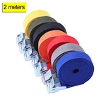 2-метровый ремень с пряжкой, ремни для груза для автомобиля, мотоцикла, велосипеда с металлической пряжкой, буксировочный трос, прочный ремень с храповым механизмом для чемодана, сумки