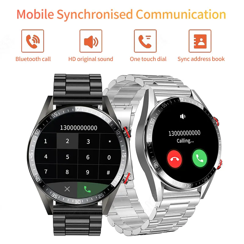 LIGE 2022 новые 454*454 умные часы с экраном всегда отображают время вызова Bluetooth TWS