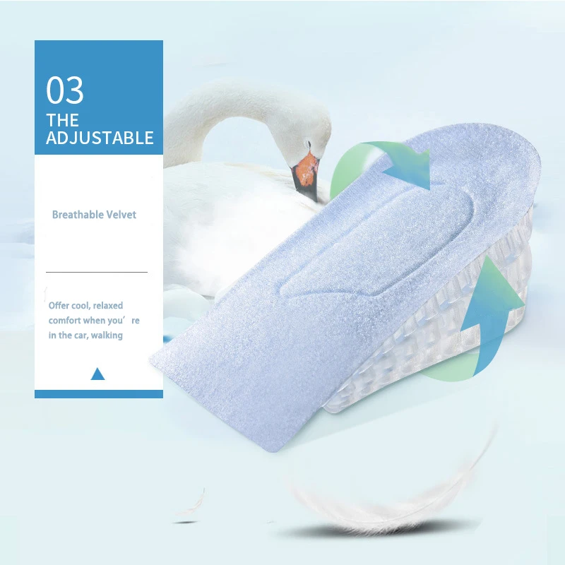 Невидимые увеличивающие рост половинные стельки 3-слойные надувные вставки для