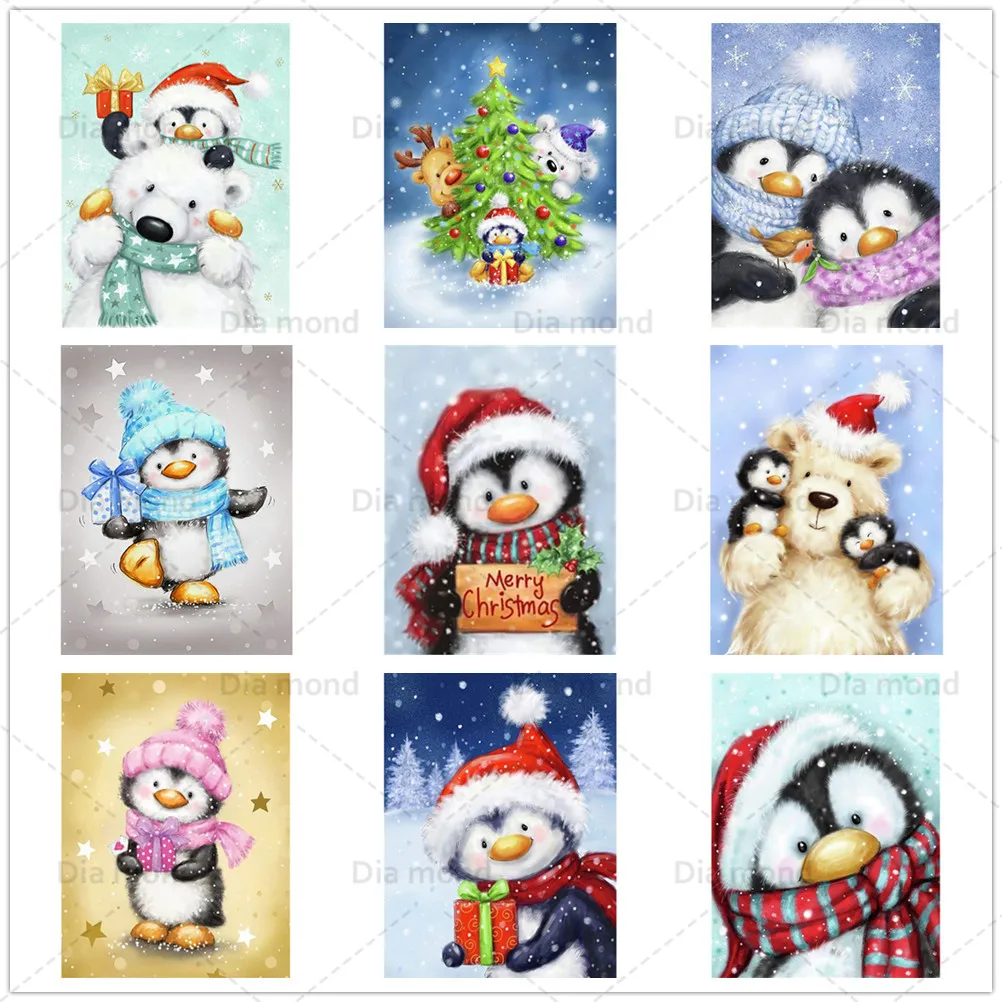 

Cartoon Penguin Diamond Painting Full Drill Diy 5D Animals Diamond Embroidery Cross Stitch Mosaic Art Rhinestone Picture Decor